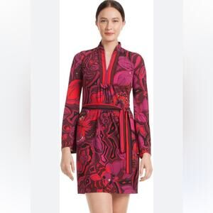 Trina Turk Womens Joni Floral Print Shift Dress M